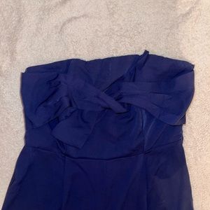 NWT Charlotte Russe navy jumpsuit with bow detail hits at ankle size large